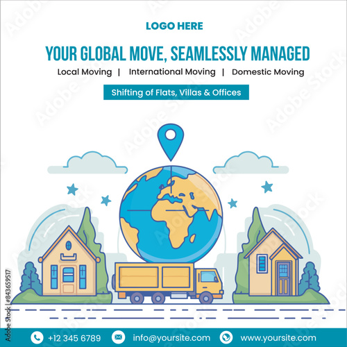 International House Shifting, Home Moving Solution Promotional Template Instagram Post