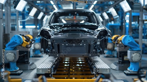 Precision in Motion: Capturing the Teamwork and Process of Car Assembly Line in High Detail Shots with Natural Lighting