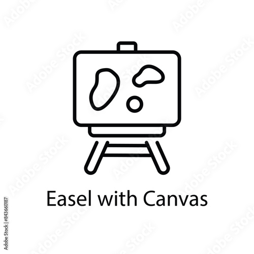 Easel with Canvas vector icon