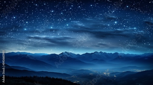 Blue full moon night
