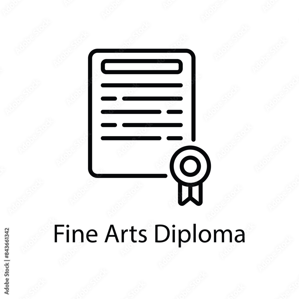 Fine Arts Diploma vector icon