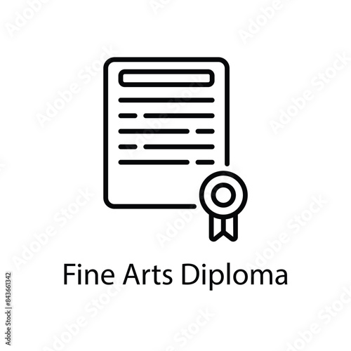Fine Arts Diploma vector icon