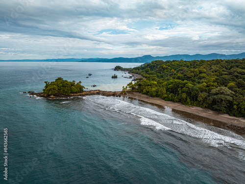 Nuqui, Chocò on the pacific ocean in Colombia by drone photo