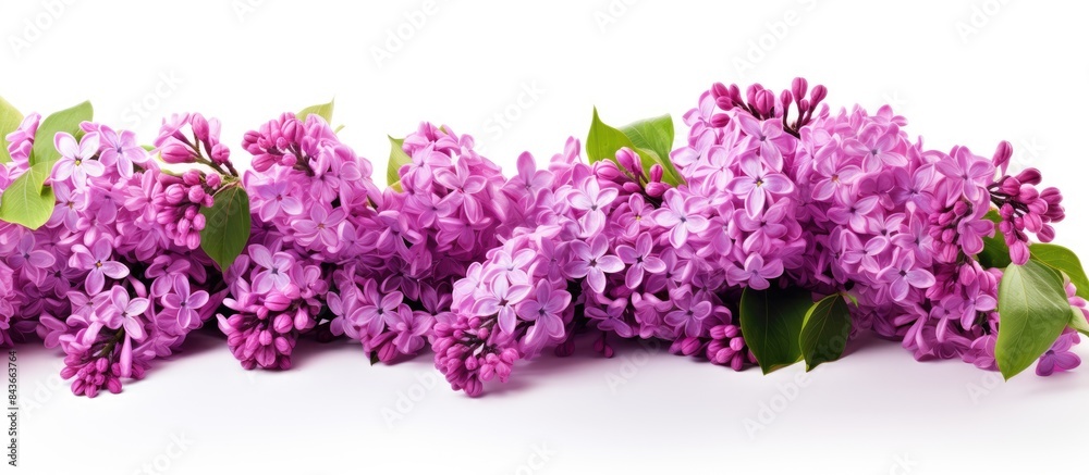 Flowering lilac bunch isolated on a white background Syringa. copy space available Flowering lilac bunch isolated on a white background Syringa. copy space available