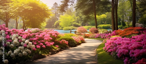 Wallpaper Mural beautiful flowers in the park. copy space available Torontodigital.ca