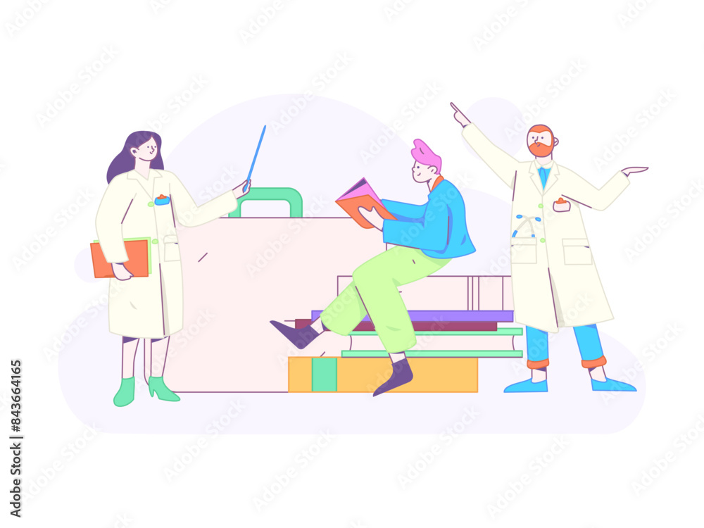 Medical characters fighting the epidemic flat vector concept operation hand drawn illustration
Medical characters fighting the epidemic flat vector concept operation hand drawn illustration