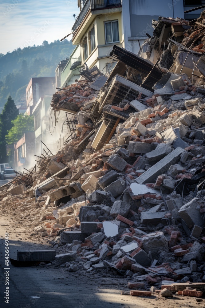 Building destroyed, demolished or collapsed in earthquake Building destroyed, demolished or collapsed in earthquake