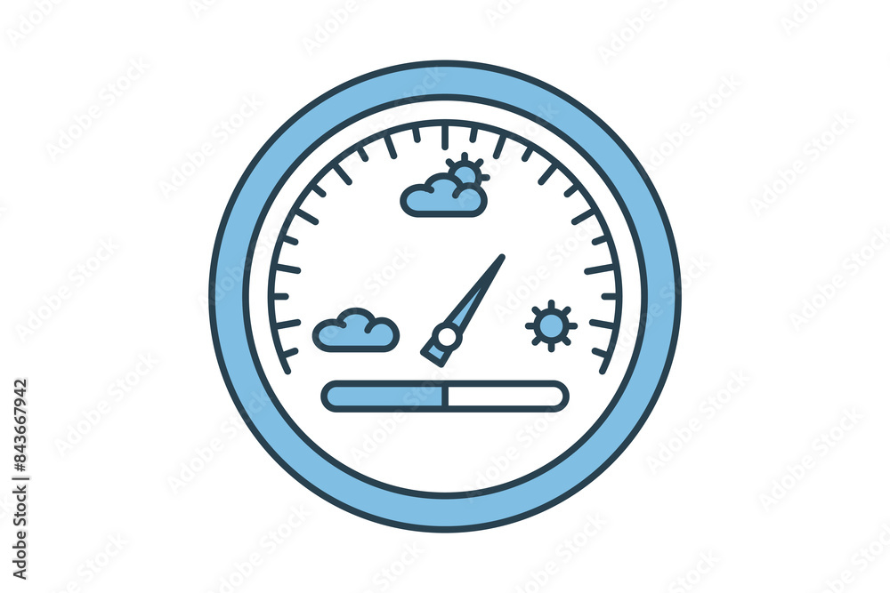 Barometer icon. icon related to weather. suitable for web site, app, user interfaces, printable etc. flat line icon style. simple vector design editable Barometer icon. icon related to weather. suitable for web site, app, user interfaces, printable etc. flat line icon style. simple vector design editable