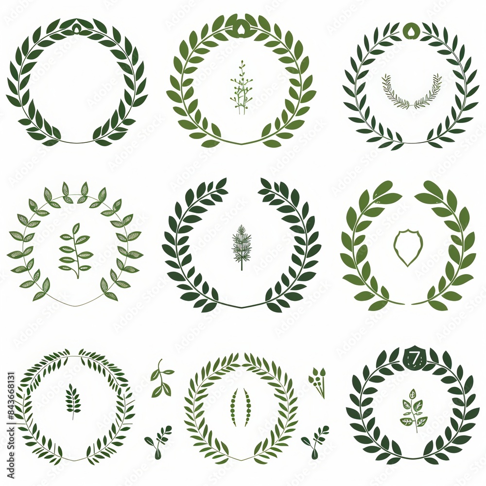 Vector illustration of wheat ear. Round shape icon frame border Vector illustration of wheat ear. Round shape icon frame border