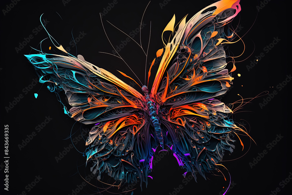 abstract butterfly on black background abstract butterfly on black background