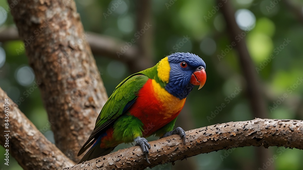 The red-collared lorikeet (Trichoglossus rubritorquis) is a species of parrot found in wooded habitats in northern Australia The red-collared lorikeet (Trichoglossus rubritorquis) is a species of parrot found in wooded habitats in northern Australia