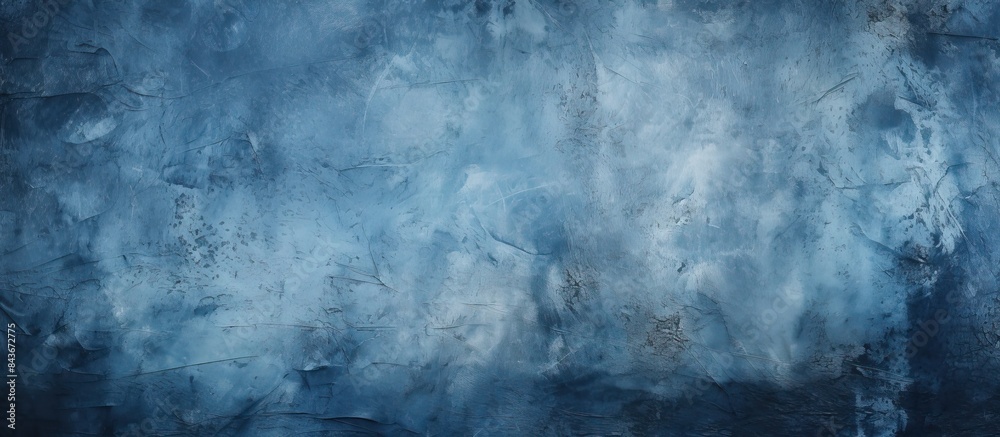 Obraz premium Abstract Grunge Decorative Dark Blue Grey stucco Wall Background Gloomy Rough Smear Texture Web Banner or Wallpaper With Copy Space For Design