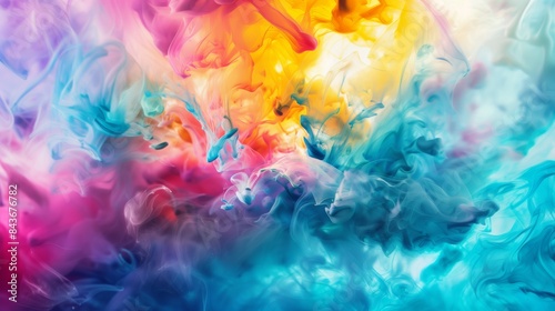 鮮やかな色彩の流動的な抽象アート  © fumoto-lab