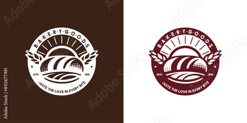 Sourdough Bread Abstract Sign, Symbol or Logo Template. Hand Drawn Loaf with Premium Typography. Stylish Vector Emblem Concept. Isolated.