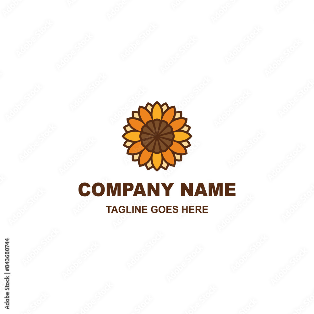 Fototapeta premium sunflower logo design vector on a white background