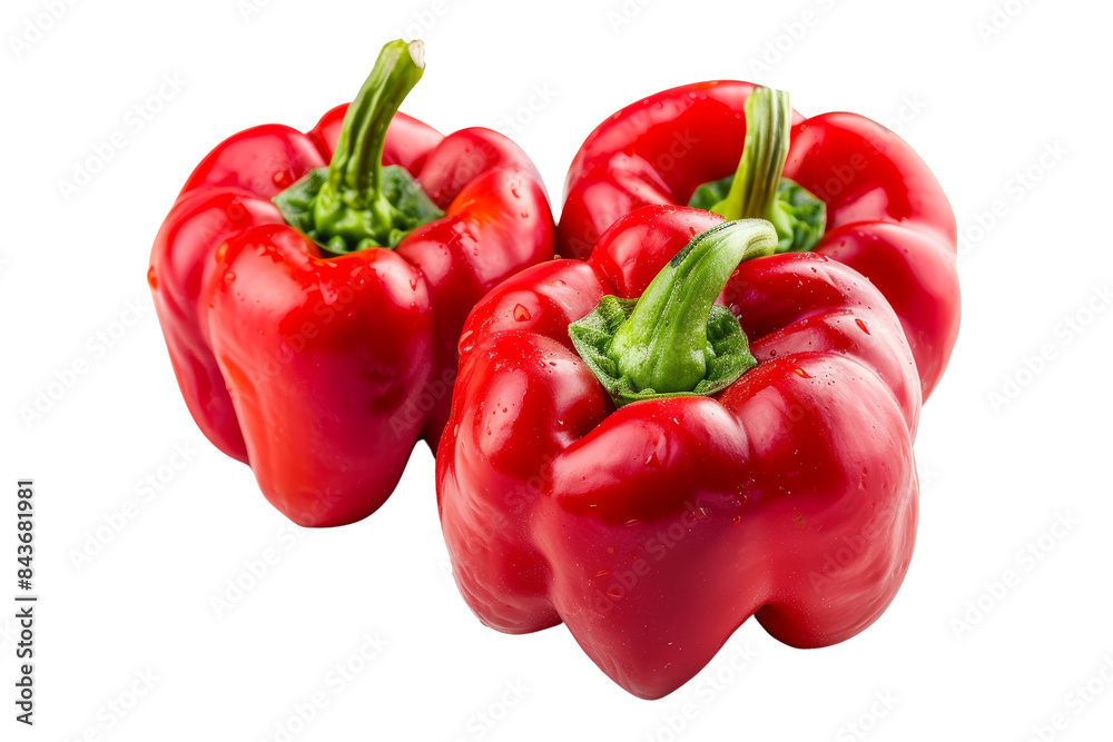 Fresh Red Bell Peppers on White Background - Vibrant and Healthy Vegetables for Cooking, Salads, and Culinary Presentations - High-Quality Stock Photo for Food and Nutrition Themes Fresh Red Bell Peppers on White Background - Vibrant and Healthy Vegetables for Cooking, Salads, and Culinary Presentations - High-Quality Stock Photo for Food and Nutrition Themes