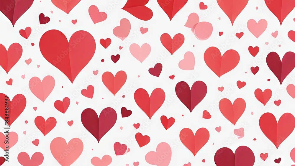 Hearts border on white background