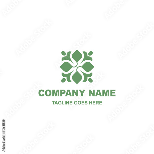 Decorative Flora Logo Design Isolated On A White Background