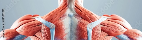 Causes of shoulder tension flat design front view muscle anatomy infographic animation vivid