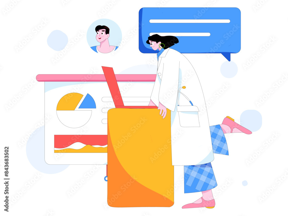 Medical characters fighting the epidemic flat vector concept operation hand drawn illustration

