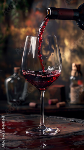 Wallpaper Mural A bottle of wine is poured into a wine glass Torontodigital.ca