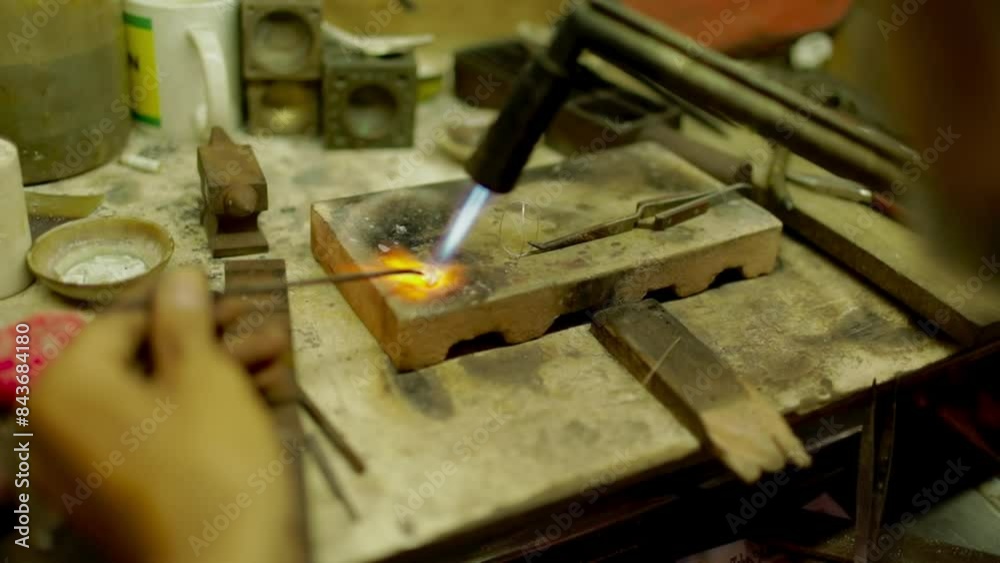 The process of making a ring by a jeweler