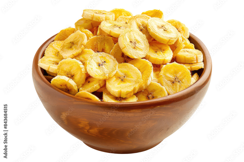 Banana slice in a bowl isolated on transparent background Banana slice in a bowl isolated on transparent background