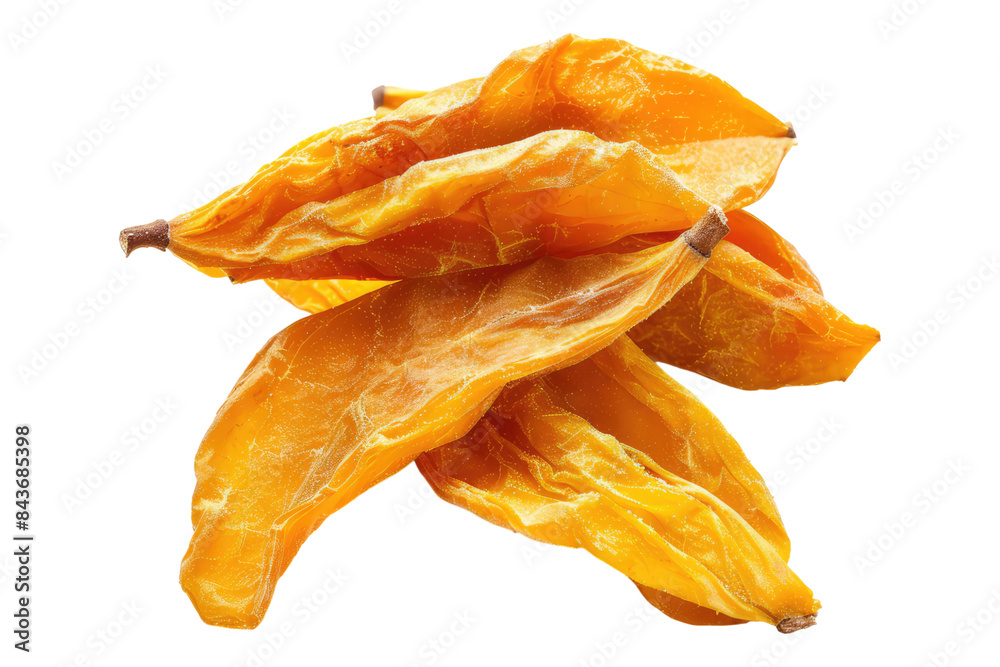 Fresh dried mango display isolated on transparent background Fresh dried mango display isolated on transparent background