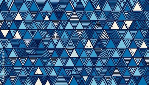 三角形の幾何学模様のパターン背景イラスト