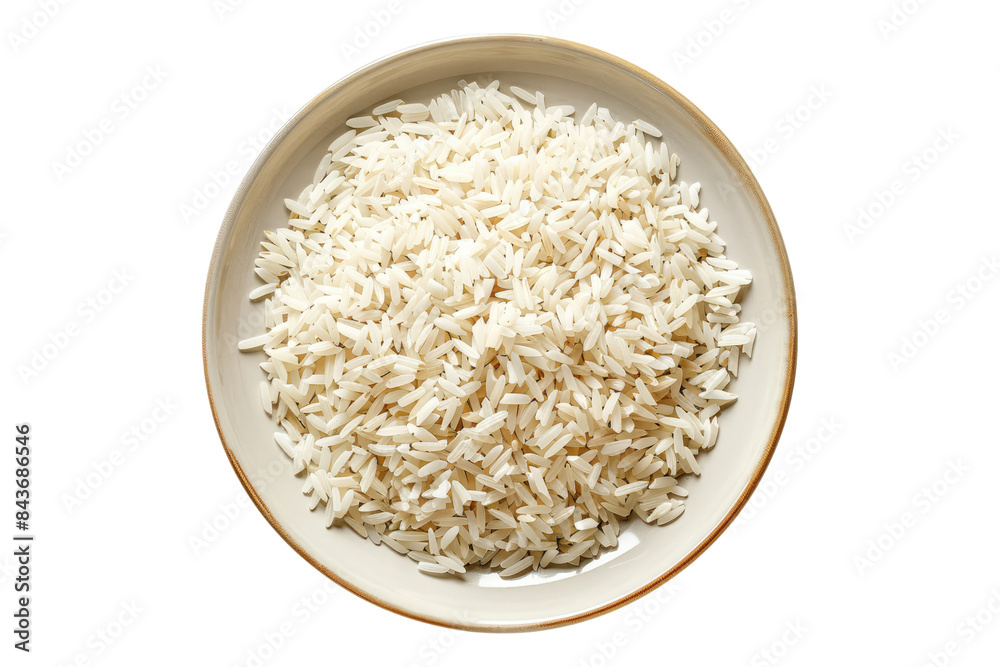 Rice in plate isolated on transparent background Rice in plate isolated on transparent background