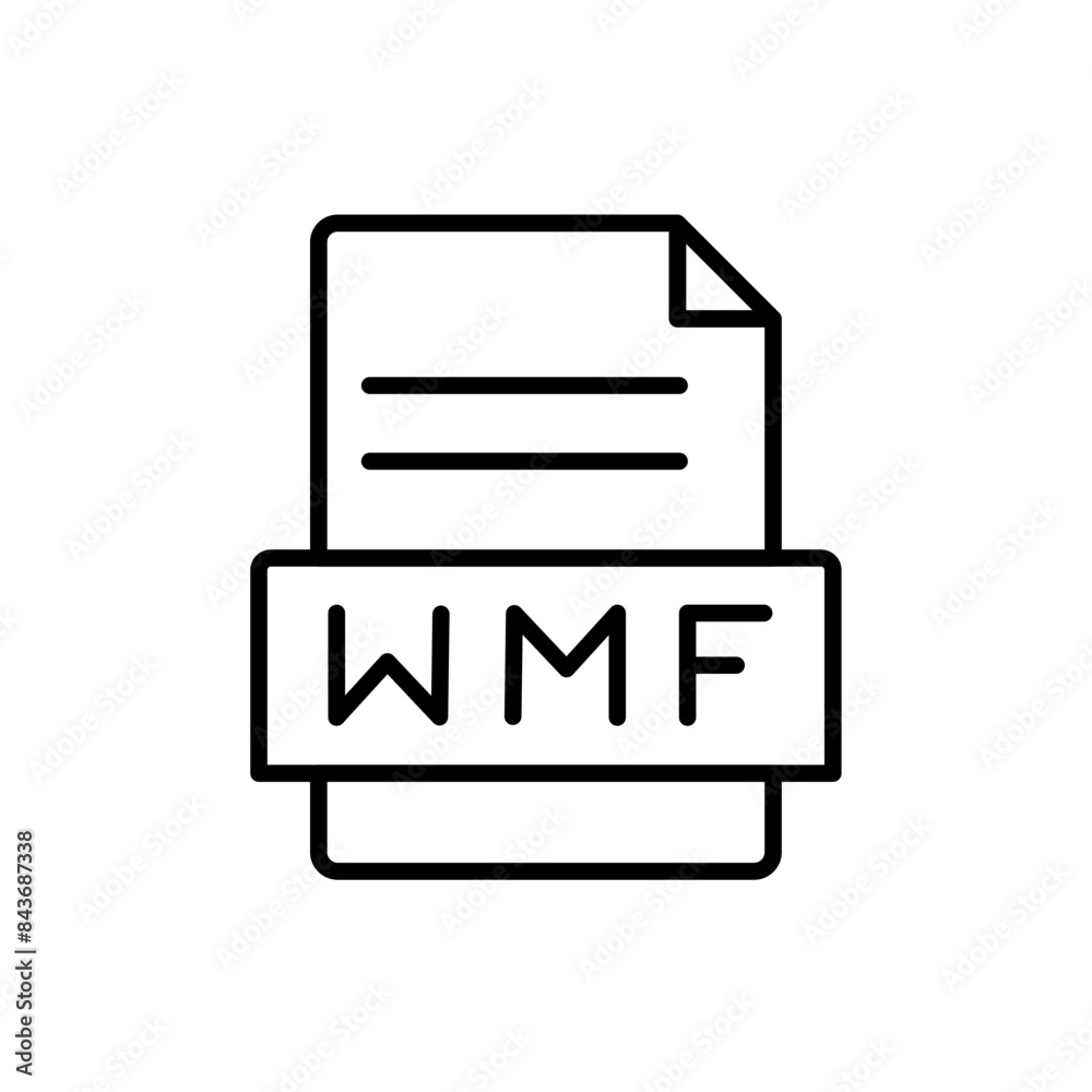 WMF File Document Icon for Digital File Formats, Graphic Design, and Document Conversion Illustrations WMF File Document Icon for Digital File Formats, Graphic Design, and Document Conversion Illustrations