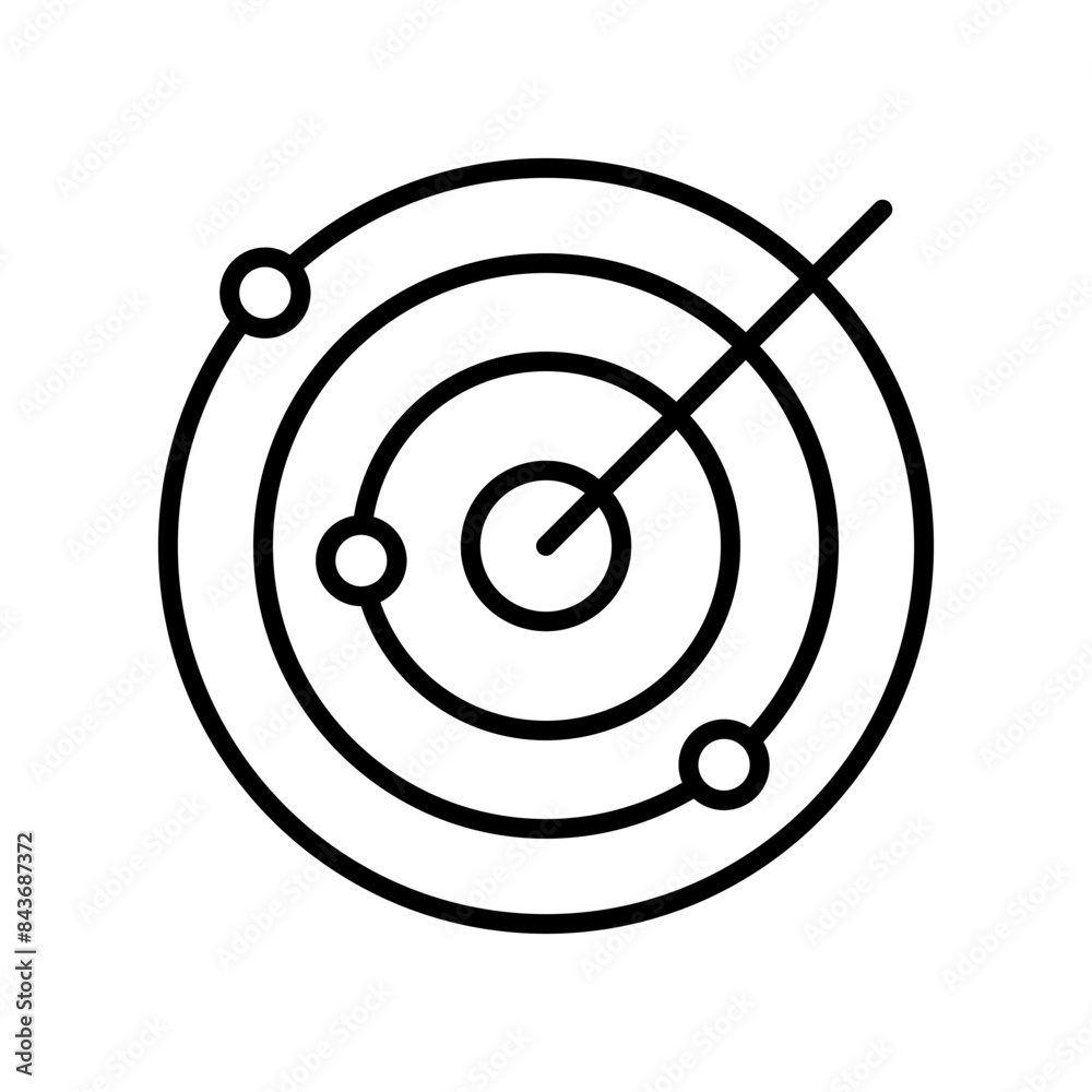 Radar Detection Icon for Security Systems, Navigation Technology, and Weather Monitoring Illustrations Radar Detection Icon for Security Systems, Navigation Technology, and Weather Monitoring Illustrations