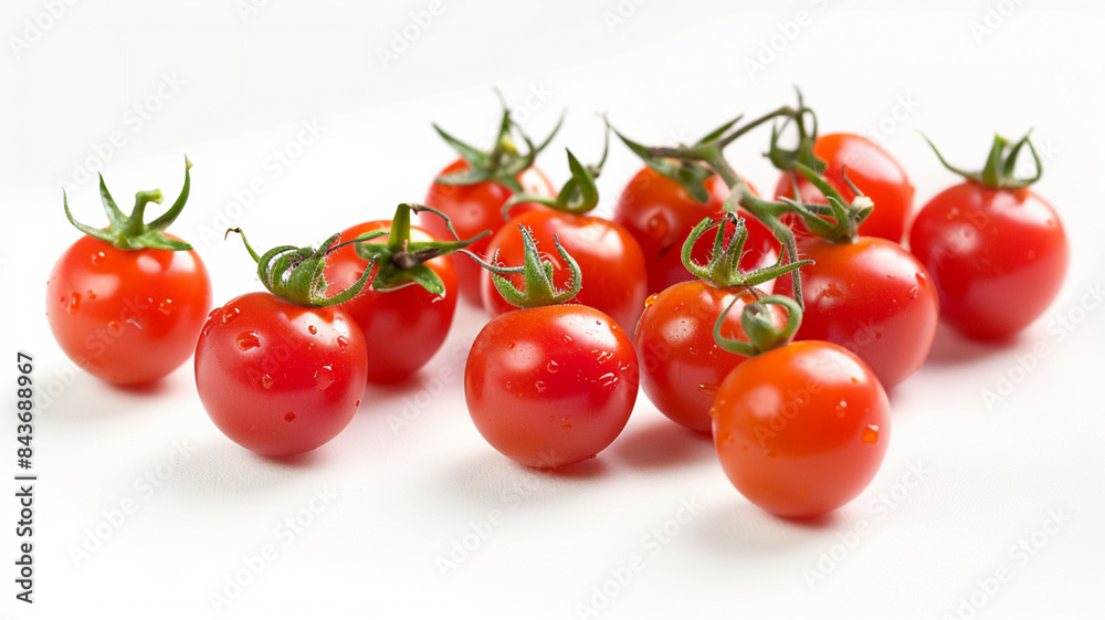 Isolated Cherry Tomatoes on a White Background Isolated Cherry Tomatoes on a White Background