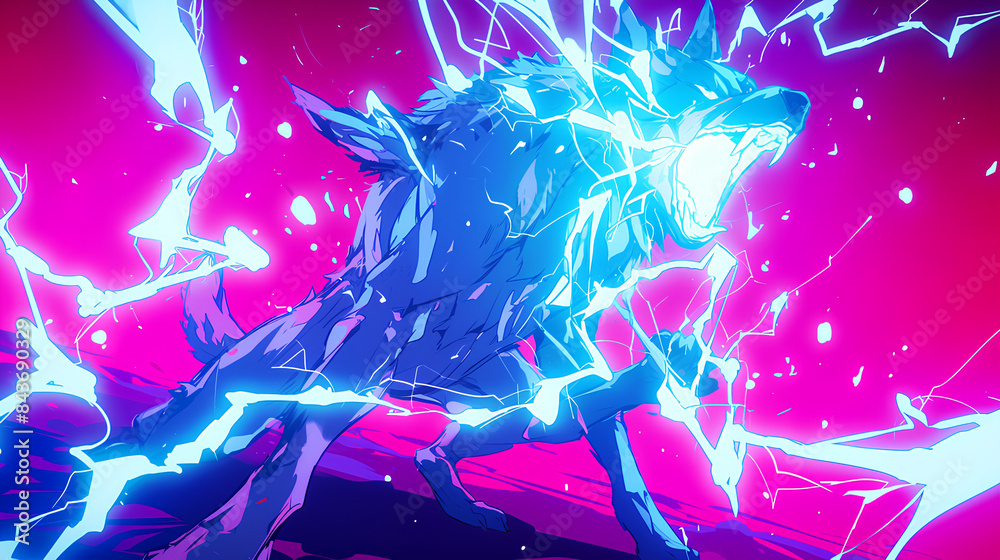 a wolf shoots electricity a wolf shoots electricity
