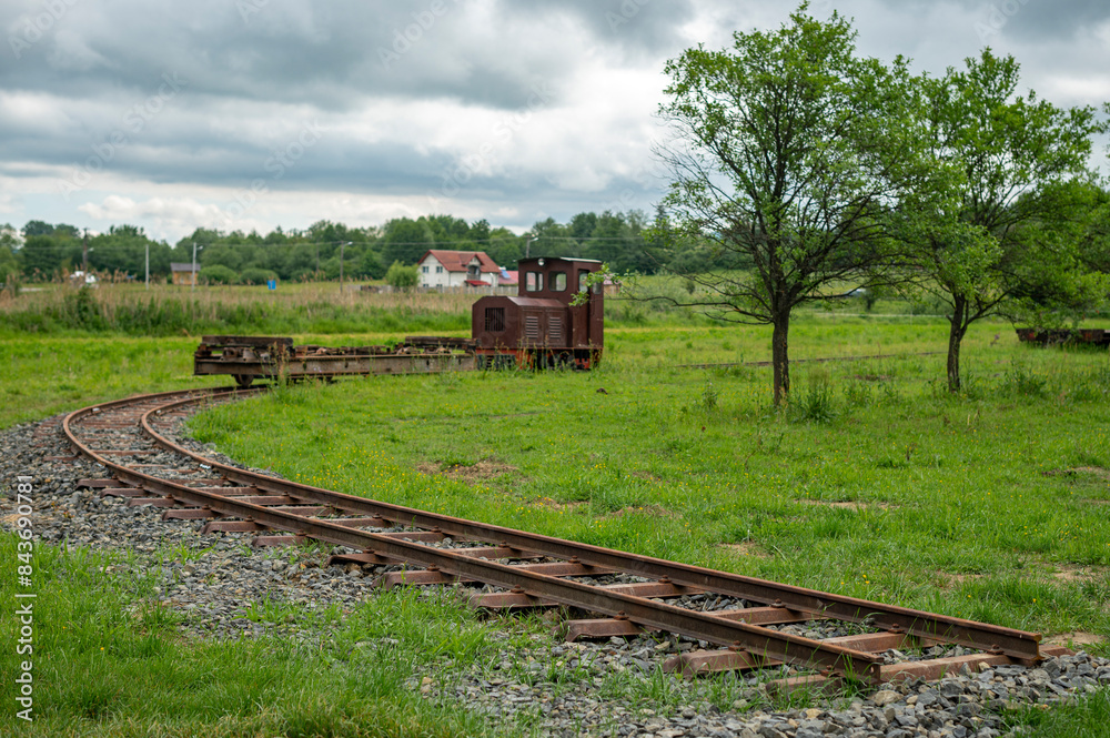 end of the line, under construction small railway and a little locomotive
end of the line, under construction small railway and a little locomotive