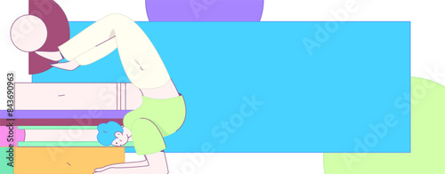 Practicing yoga, physical and mental health, flat vector character concept, operation hand drawn illustration
