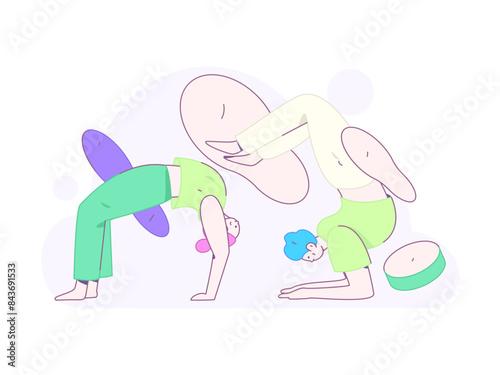 Practicing yoga, physical and mental health, flat vector character concept, operation hand drawn illustration
