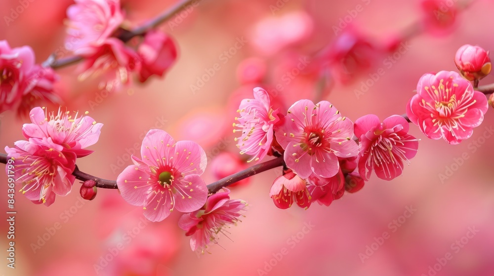Flowers blossoming in the spring of the fresh year Flowers blossoming in the spring of the fresh year