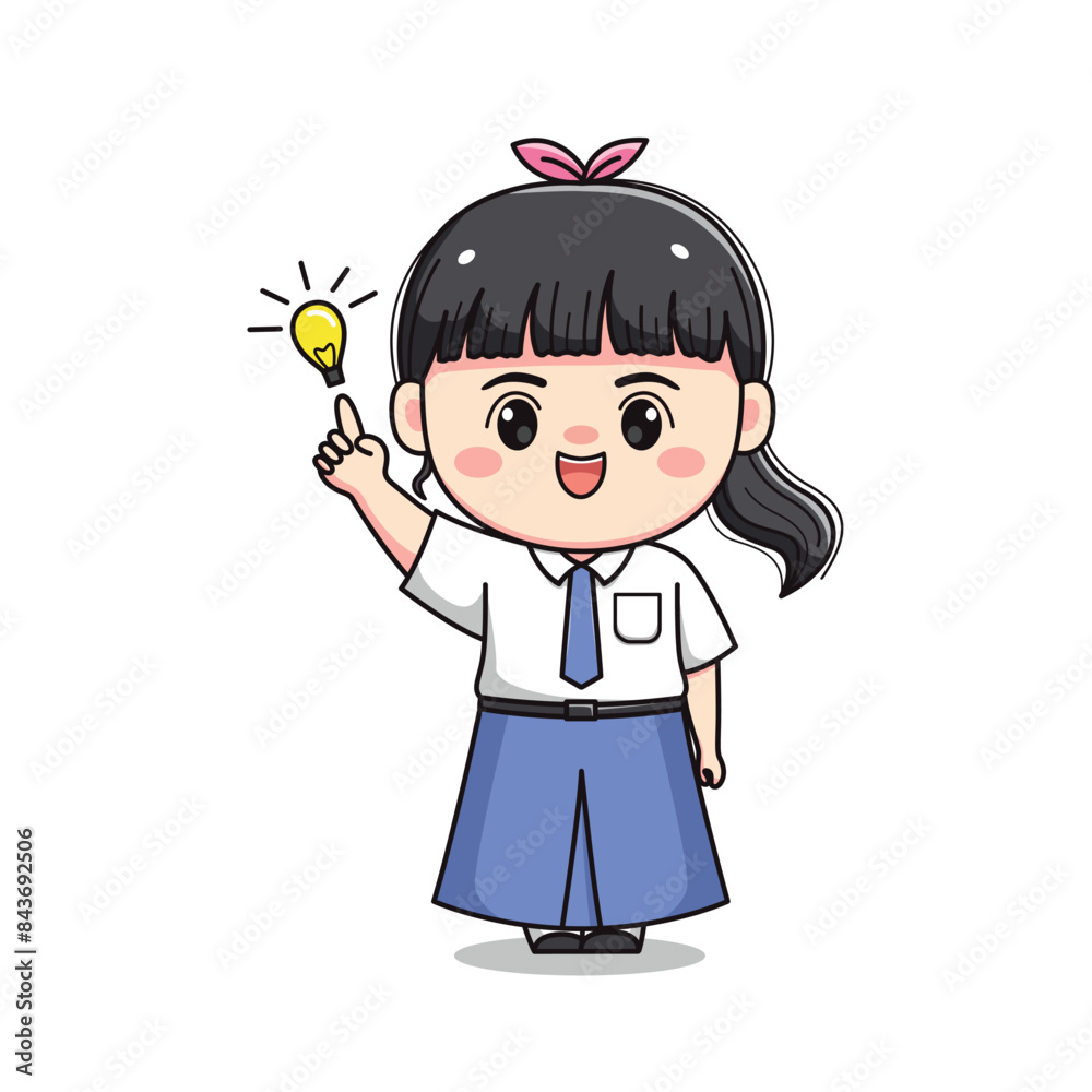 indonesian senior high school student cute girl character indonesian senior high school student cute girl character