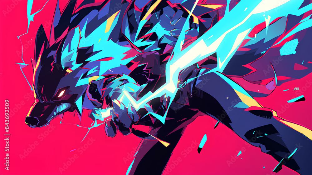 a wolf shoots electricity a wolf shoots electricity