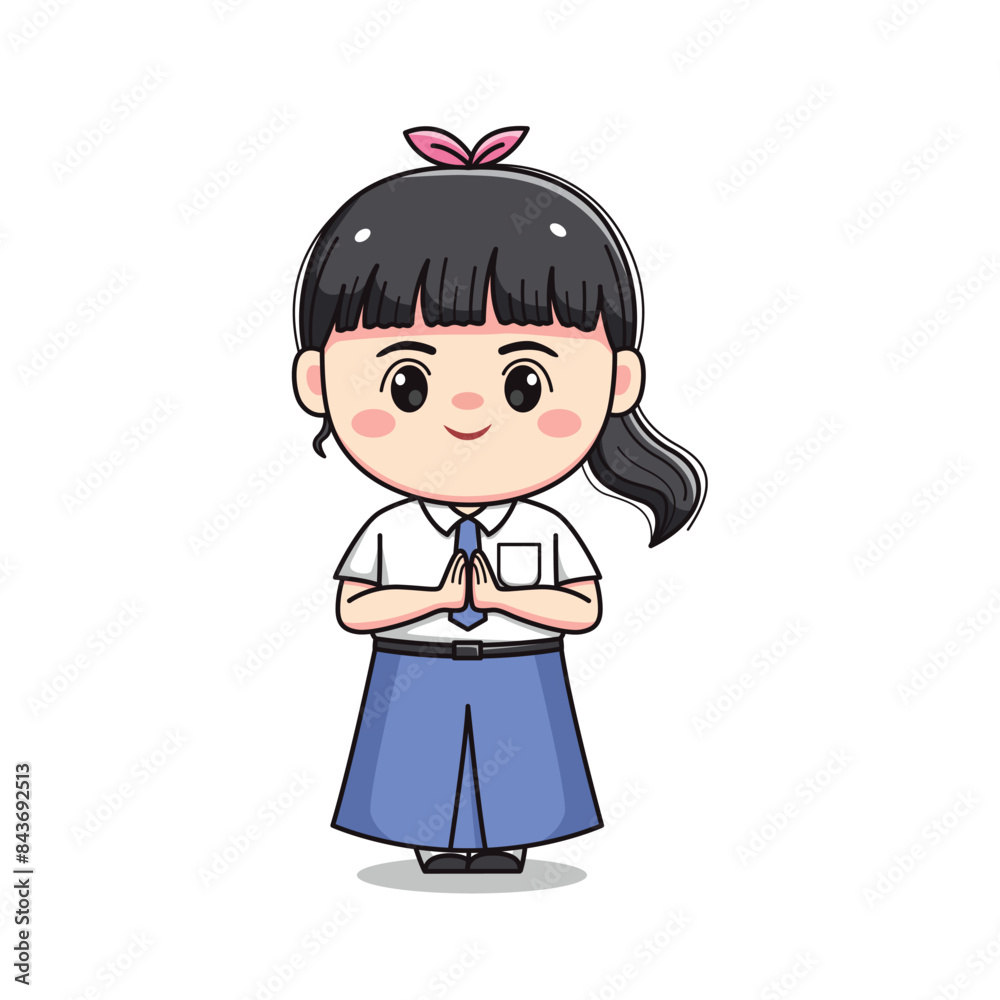 indonesian senior high school student cute girl character indonesian senior high school student cute girl character