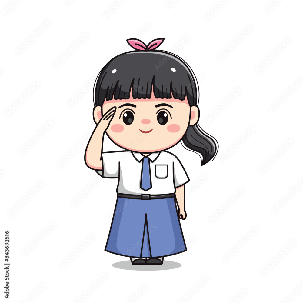 indonesian senior high school student cute girl character indonesian senior high school student cute girl character