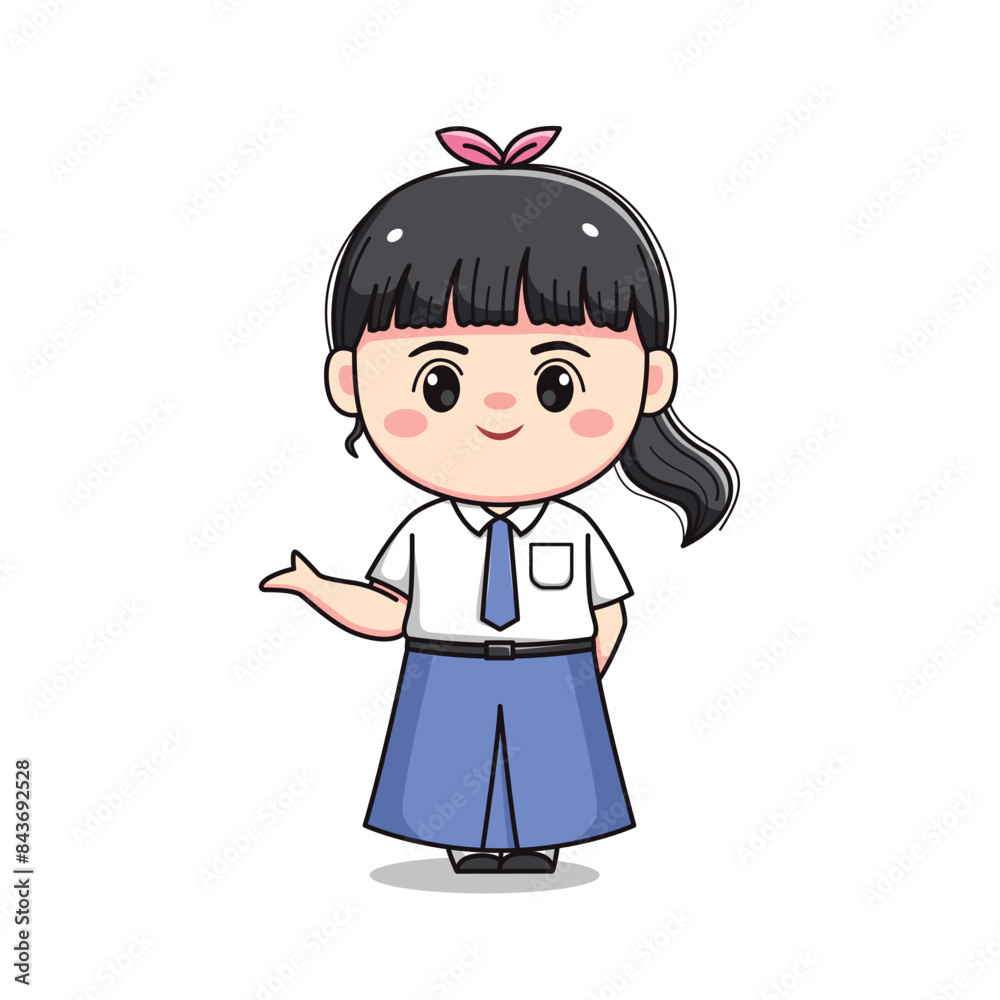 indonesian senior high school student cute girl character indonesian senior high school student cute girl character