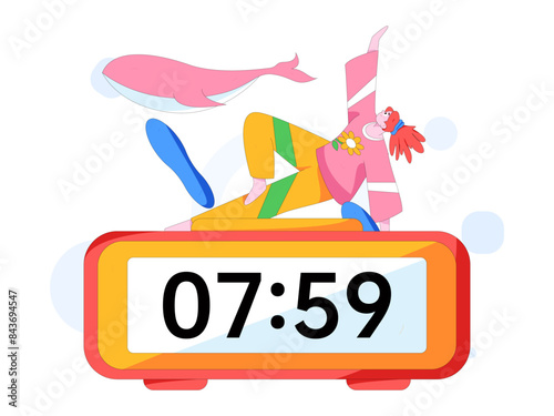 Practicing yoga, physical and mental health, flat vector character concept, operation hand drawn illustration
