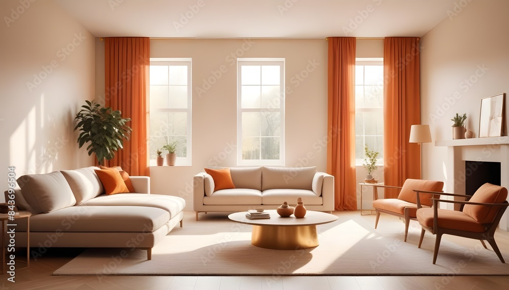 Photo interior modern design room 3D illustration