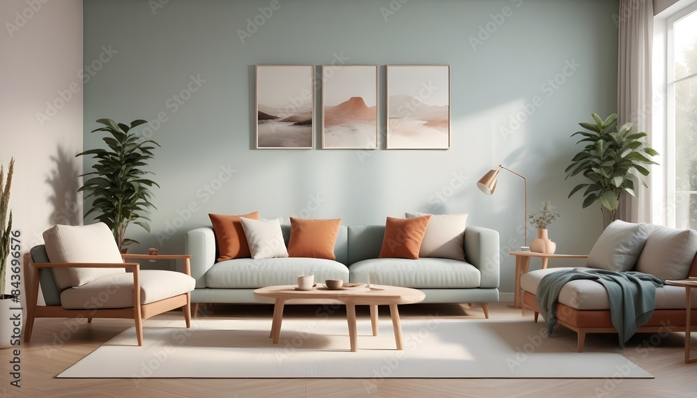 Fototapeta premium Photo interior modern design room 3D illustration