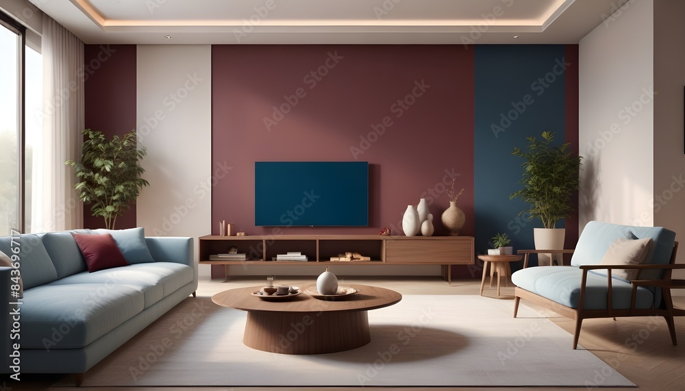 Photo interior modern design room 3D illustration Photo interior modern design room 3D illustration