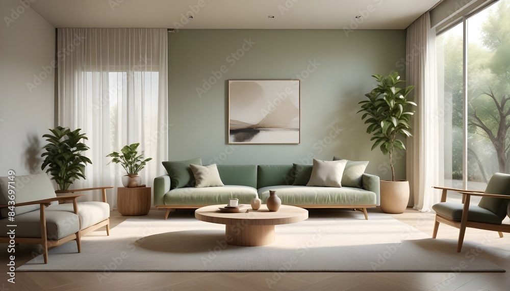 Photo interior modern design room 3D illustration Photo interior modern design room 3D illustration