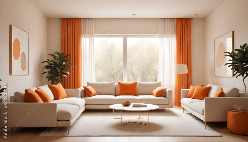 Fototapeta premium Photo interior modern design room 3D illustration