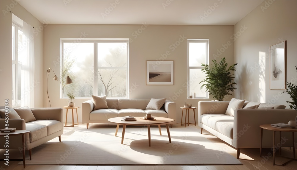 Photo interior modern design room 3D illustration